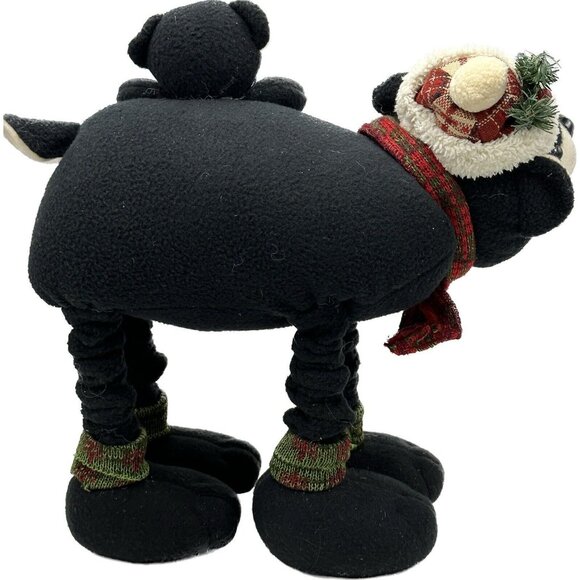 Vtg Black Bear & Cub Plush Christmas Advent Countdown Calendar Kitschy Core 14" - Picture 6 of 10